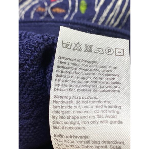 Ivko Embroidered Jacket Cardigan Size 40 L Zip Front Pockets Neckless Pattern - Picture 11 of 11